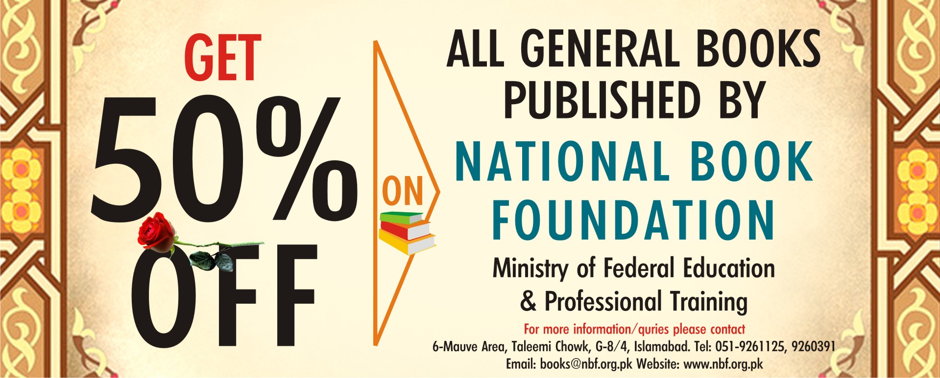 GET 50% OFF ON ALL GENERAL BOOKS PUBLISHED BY NATIONAL BOOK FOUNDATION ...